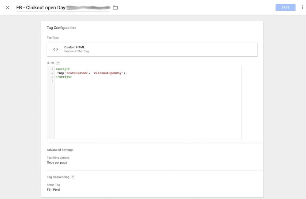 Facebook Custom Event via Google Tag Manager