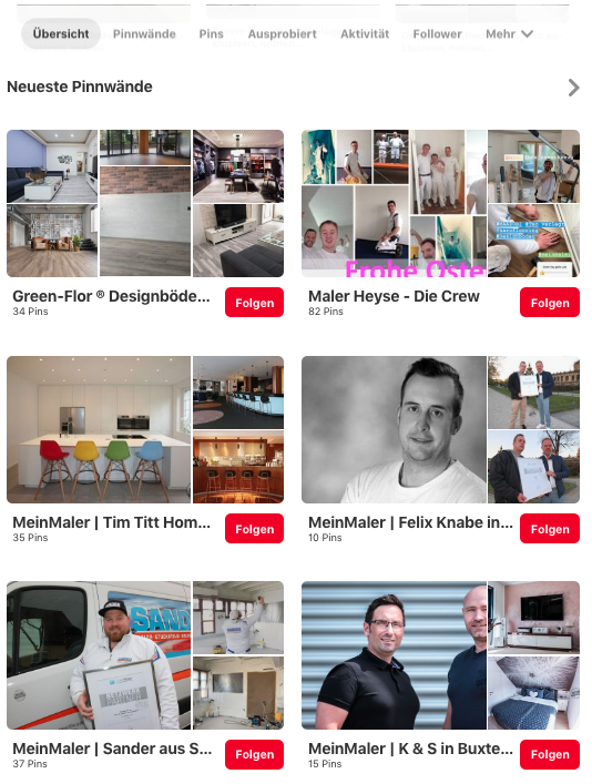 pinterest beispiel team