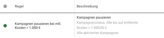 Google Ads Bulk Aktionen Regel