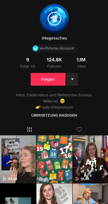 TikTok Account Tagesschau