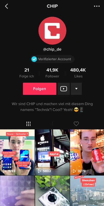 TikTok Account Chip.de