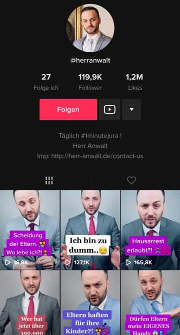 TikTok Account Herr Anwalt