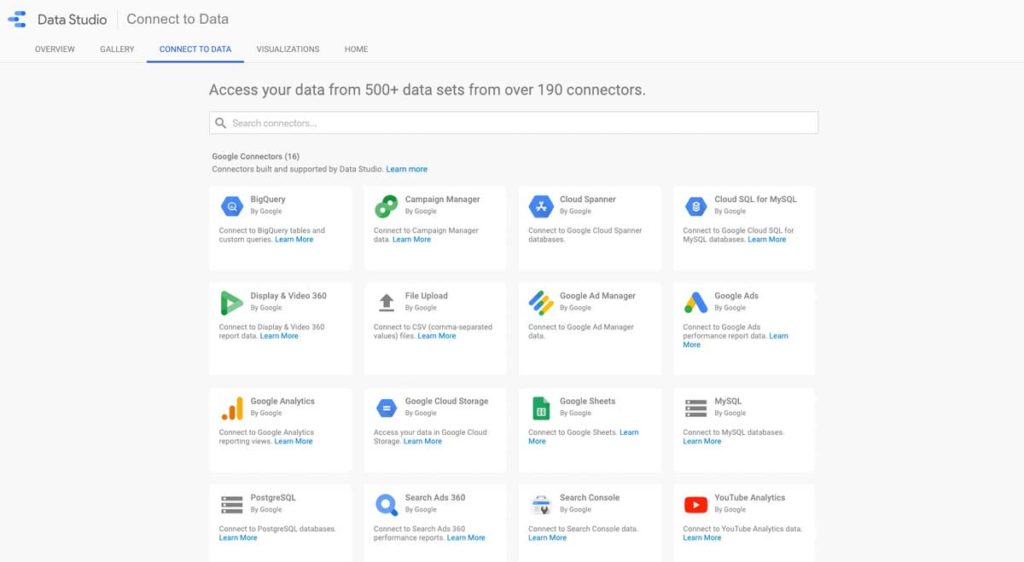 Google Datastudio Connectoren