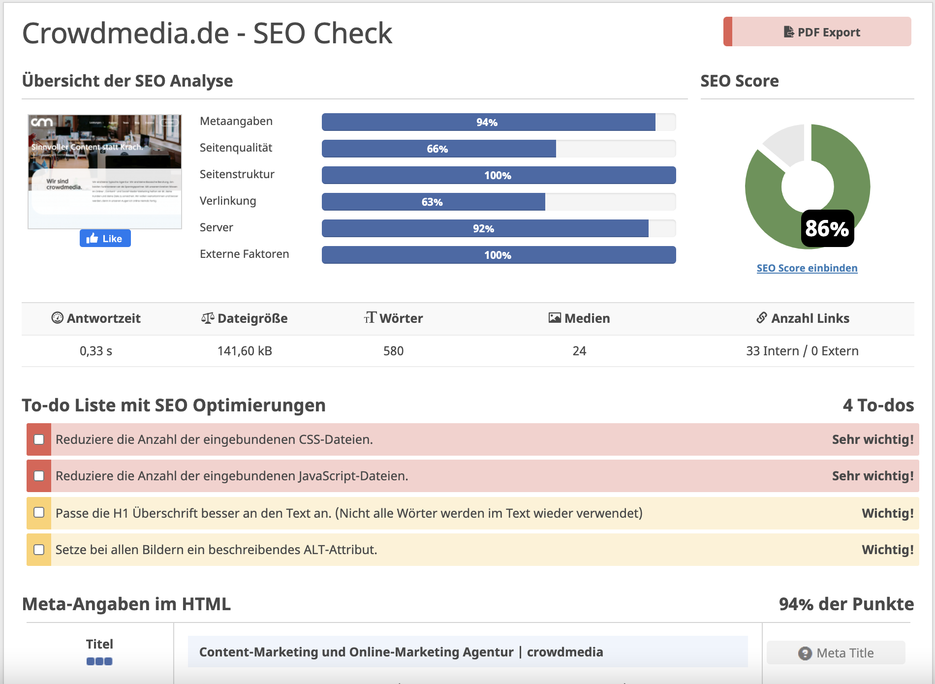 Kostenlose SEO-Tools: Seobility SEO Check