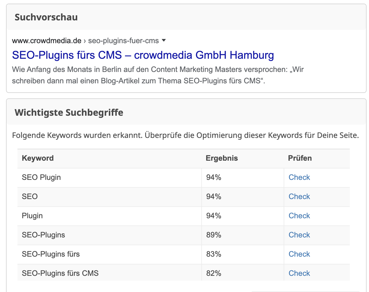 Kostenlose SEO-Tools: Seobility-Suchvorschau