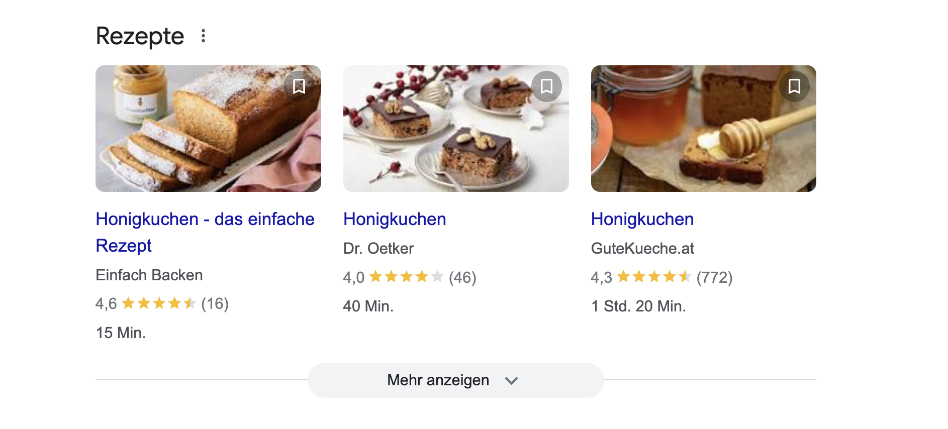 Strukturierte Daten als Rezept in den SERPs