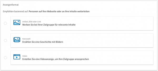 Anzeigenformate LinkedIn